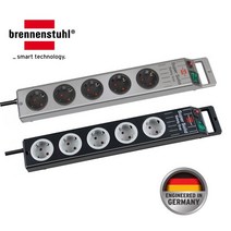 뚝딱이상점 [brennenstuhl] 5구 멀티탭 독일 브레넨스툴 고강도 폴리카보네이트 수퍼솔리드 1153340115, 5구 실버, 1개