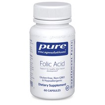 Pure Encapsulations Folic Acid 엽산 60캡슐 해외, 6개