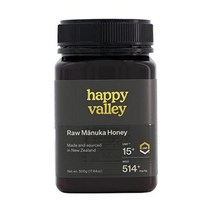 Happy Valley 해피 밸리 뉴질랜드 마누카 꿀 umf 15+ 500g, 약 15+, 1.1파운드(1팩)