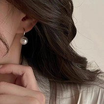 S999 순은 빈티지 고급 진주 귀걸이 우와한 여성 심플 청순 주얼리