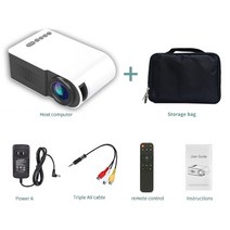 빈프로젝트 초단초점빔프로젝터 Lejiada yg210 led 미니 휴대용 600 루멘 3.5mm 오디오 지원 1080p hd 재생 hdmi 호환 usb 홈 미디어 플레이어, 화이트 플러스 베이, 오 플러그