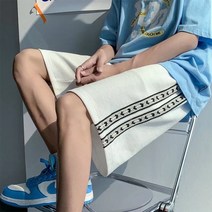DFMEI 농구공 반바지 남 여름 와이드핏 5부 테이프 캐주얼 트레이닝 팬츠입니다.