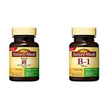 서플리먼트 NATUREMADE(네이처 메이드) 【세트 구입】오츠카 제약 네이처 메이드 철(아이언) 80립 네이처, One Size_철 + 비타민 B-1, 상세 설명 참조0