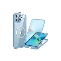 HAUTRKBG 아이폰13프로맥스용 케이스 클리어 양면 강화유리 360° 전면 보호 MagSafe 대응 카메라 필름을 증정 예민 터치 머그 세이프 무선 충전 대응 미군 밀 규격 취득 내충격 아이폰13프로맥스 투명 머그 세이프케이스 폰케이스 아이폰13프로맥스 6.7