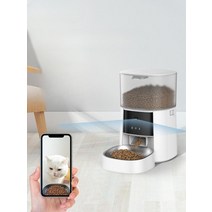 고양이 자동급식기 스마트 앱 카메라 탑재 원격제어 강아지 사료 공급기, 4L WiFi 버전-스테인리스 강판 포함