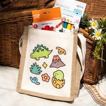 패브릭 주트백 만들기 DIY 키트 친환경 황마 에코 크로스 가방 소풍 피크닉 초등 어린이 선물, 주트백(무지)＋스티커제공