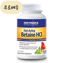 엔자이메디카 베타인 HCL 120개입 [미국 직배송], 1개, 120개