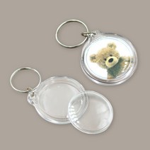 미니액자 열쇠고리 둥근모양 키링 사진홀더x3개