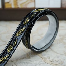 벽 테두리 장식 DIY 시트지 액자 몰딩 접착식 거울 라인 북유럽, 30mm, 블랙+골드 (5m)