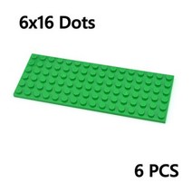 6pcs DIY 빌딩 블록 6x16 도트 얇은 인물 벽돌 교육 크리 에이 티브 조립 입자 크기 3027 완구와 호환 가능, 3027-green