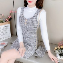 자켓 정장 연말 결혼식 배색 수입 롱 블랙 여성 트위드 셋업 수술 코디