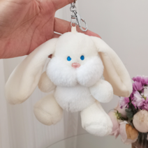 두봄 버니 15cm 토끼 인형 열쇠고리 에어팟 가방 키링, 아이보리, 1개
