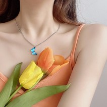 일호장신구 블루 나비 목걸이 초커목걸이