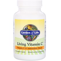 Garden of Life 가든오브라이프 유기농 리빙 비타민C 푸드베이스 Vitamin C 베지캡슐 60정, 1팩