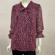 피에이티 호피 프린트 타이형 블라우스 QF61506 NC