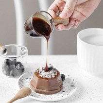 내열유리 우드손잡이 에스프레소 샷잔 드레싱 소스잔, 유리컵 내열유리 우드손잡이 에스프레소 샷잔 소스잔