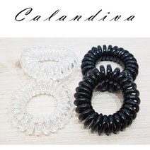 [Calandiva] 편리한 스프링 투명 블랙 고무줄 10p