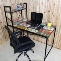 다인가구 빈티지 H책상 컴퓨터책상 PC책상 조립식책상 초등학생책상 학생책상 독서실책상 게이밍책상, 빈티지H형책상