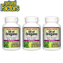 유기농 오레가노 오일 180mg 30캡슐 3병 카르바크놀 네추럴 팩터스 OIL OF OREGANO carvacrol NATURAL FACTORS