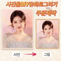 DIY 그림기리기 세트 피포페인팅 유화 주문제작전문 사진 주문 제작 그림그리기 36 42색, 40*40cm