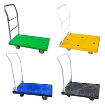 [카트모아]핸드카트 모음 다양한 색상 사이즈 손잡이 바퀴 옵션, 중형(540X850), 고정식 스텐손잡이, 파랑/스텐바퀴, 1개