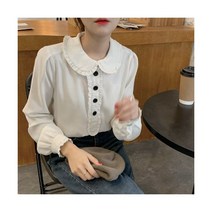 제작 중 데일리룩 빈티지 시크한 감령 나무 귀걸이 인형 칼라 싱글 포인트 매치 셔츠