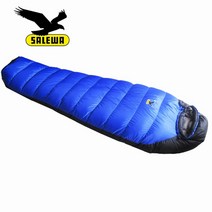 SALEWA 살레와 백패킹 침낭 SALEWA 덕다운 오리털 동계침낭, 블루 컬러 매칭 1000g, 1개