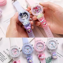 당일발송)산리오 아동 리본시나모롤 보라쿠로미 핑크토끼 앨로품품푸린 반짝반짝 LED 젤라딘 엘사 안나 손목시계 초등학생 유치원 어린이집 각종 학원 입학 졸업 교회선물로도 좋아요