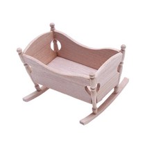 GHSHOP 1:12 인형 집 크래들 섬세한 귀여운 미니어처 장식 플레이 세트 모델 미니 유아용 침대, 6.8cmx7cmx5cm, 목재, 목재