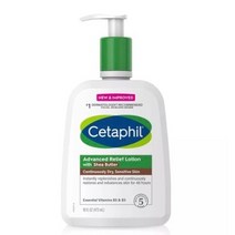 세타필 어드밴스 릴리프 로션 시어 버터, 4개, 473ml