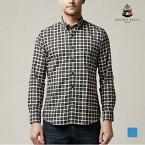 인디안 BRUNO BAFFI 베이직 버튼 다운 믹스 체크 셔츠_MKONLTF8501