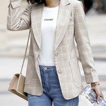 7부 여성 자켓 긴팔 캐주얼 정장 스트라이프 소매 심플