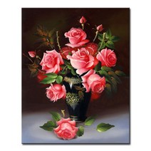 DIY 캔버스페인팅 명화그리기 액자 그림 세트 유화 - 정물 40x50, S13_장미의 열정