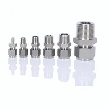 아연각관 1 pcs 1/8 quot1/4quot 3/8 quot1/2quot NPT BSPT 수나사 x 인치 튜브 OD 공압 주방 파이프 압축 플매트 카펫 러그 커넥터 피팅 SUS, [07] 14mm OD, [04] 1/2