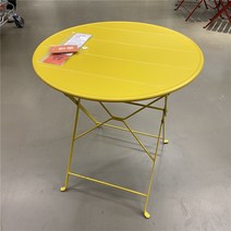 철제 테이블 세트 야외 테라스 카페 의자 옥상 원형 커피숍 베란다, 65x71cm 옐로우