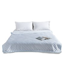 Larry.G 3중 자카드 퀼팅 여름용 양면 쿨링 홑이불, 스카이 블루