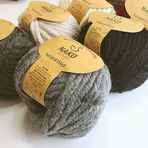 (10+1이벤트중) 나코 내츄럴 울 뜨개실 조끼 목도리 Nako Natural wool, 999