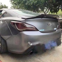 리어스포일러 자동차 현대제네시스 쿠페 2009 10 11 12 년 광택 카본frp 윙 r 스타일 액세서리, 탄소 섬유