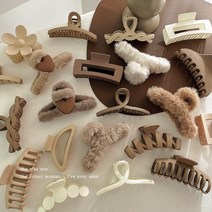 단발묶기 보브단발 붙임머리스타일링 머리 장식 세트 여성 패션 발톱 클립 커피 블랙 아크릴 큰 머리핀 헤어 악세서리 어, [55] 5조각,피스 55