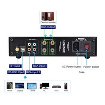 인티앰프 BRZHIFI APTX 블루투스 5.0 파워 앰프 TPA3255 300 Wx2 디지털 사운드 USB RCA DAC 홈 시어터, 02 Black