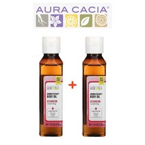 Aura Cacia 아로마테라피 바디 오일 컴포팅 제라늄오일 118ml 2팩