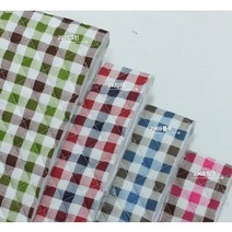 자투리 면혼방누빔지 2968~2971 체크 누빔원단, 누빔지면혼방 체크2971그린