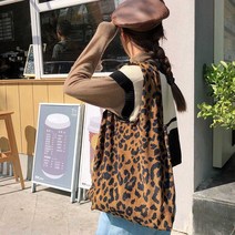 보세가방여성숄더백 청담동며느리룩 20대30대가방빅백 에코 숄더백 여자 호피 문의 어깨 코디 (다올샵)_789EA