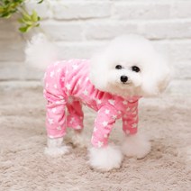 [펫디자인] 별 벨벳올인원 2colors 강아지옷 강아지올인원 강아지수면잠옷, 핑크