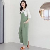 드리다 엄마옷 봄 여름 멜빵 와이드 점프수트 신축성 좋은 데일리룩 이지룩 40대미시 50대중년여성