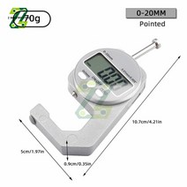 디지털 두께 게이지 0-10/20mm 휴대용 LCD 전자 두께 테스터 유리 두께 게이지 측정 도구, 06 20MM pointed