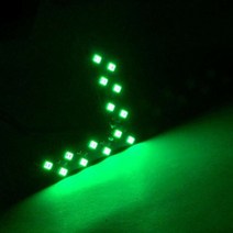 백미러 시그널 2x 자동 사이드 후면보기 미러 LED 14 SMD 램프 턴 신호등 액세서리, 02 green