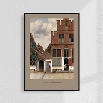 요하네스 베르메르 명화 View Houses 인테리어액자, A1 (594mm x 841mm), 블랙