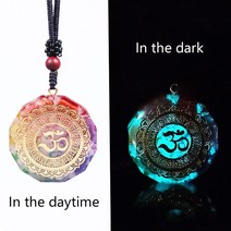게르마늄목걸이 Om 기호 Orgonite 빛나는 에너지 펜던트 차크라 오르곤 목걸이 부정적인 보석 흡수