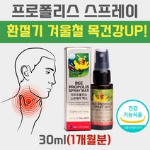 구강 목 목청 에뿌리는 항균 프로폴리스 액 스프레이 목이칼칼할때 아플때 환절기 미세먼지 인후 마우스 입냄새 상쾌한 액상 가족 청소년 학생 먹는 면역 영양제 30ml 분사형 비타민